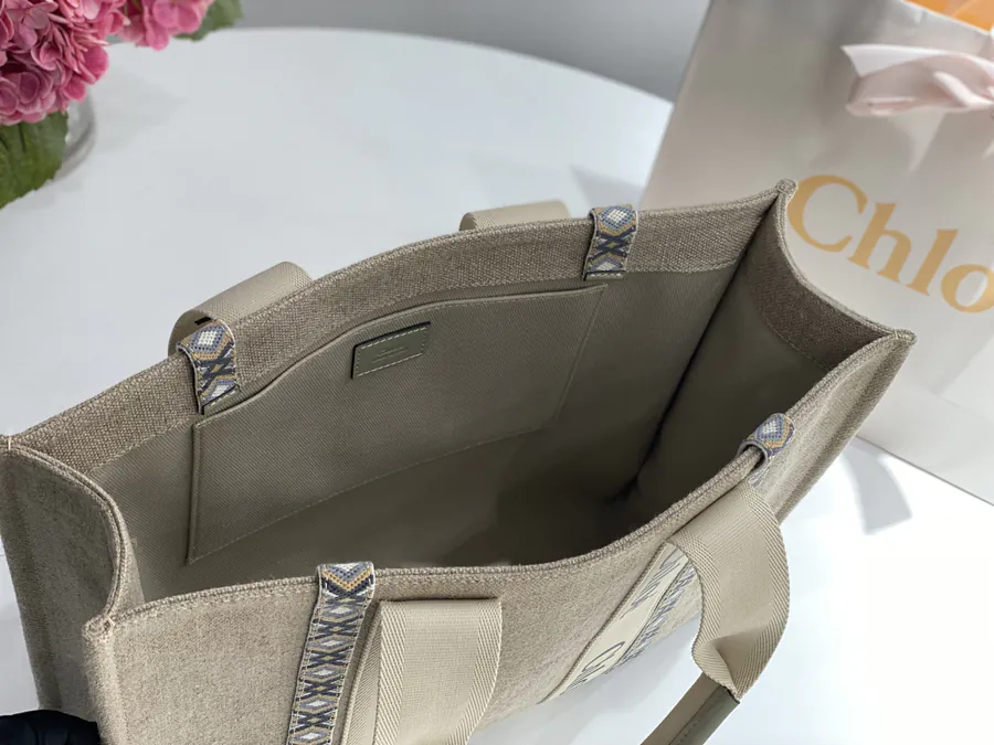 Chloe Woody Patchwork Tote Handmade Embroidery