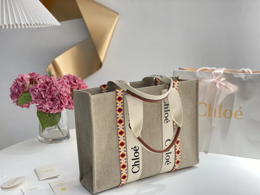 Chloe Woody Patchwork Tote Handcrafted Embroidery