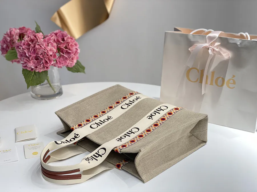 Chloe Woody Patchwork Tote Handcrafted Embroidery