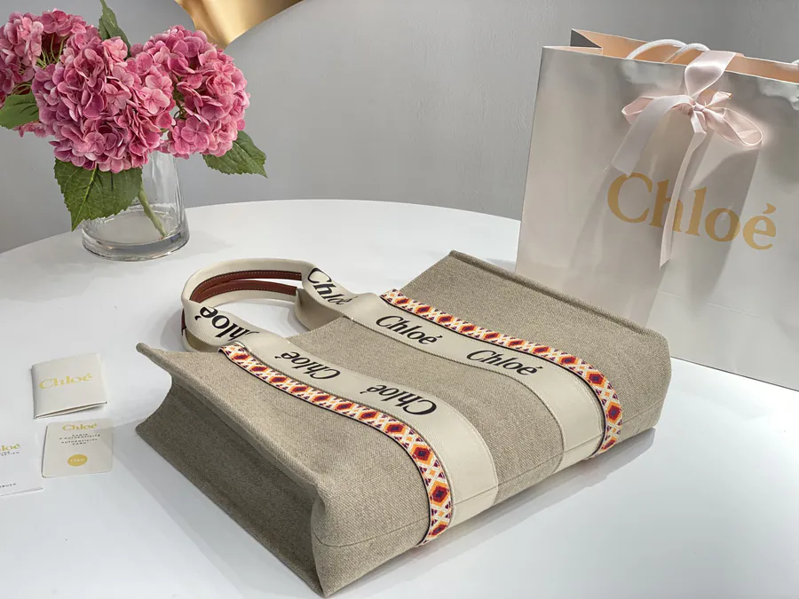 Chloe Woody Patchwork Tote Handcrafted Embroidery