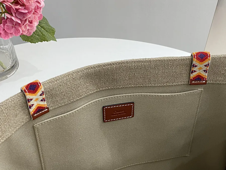 Chloe Woody Patchwork Tote Handcrafted Embroidery