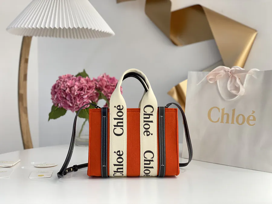 Chloe Woody Tote Small Size with Long Strap