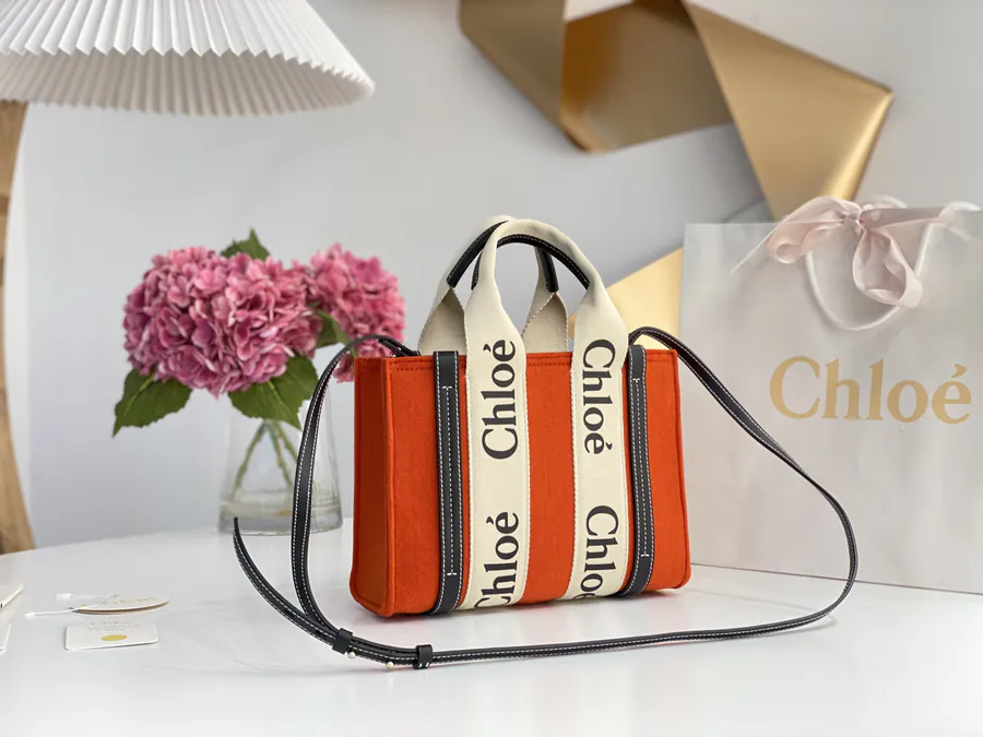 Chloe Woody Tote Small Size with Long Strap