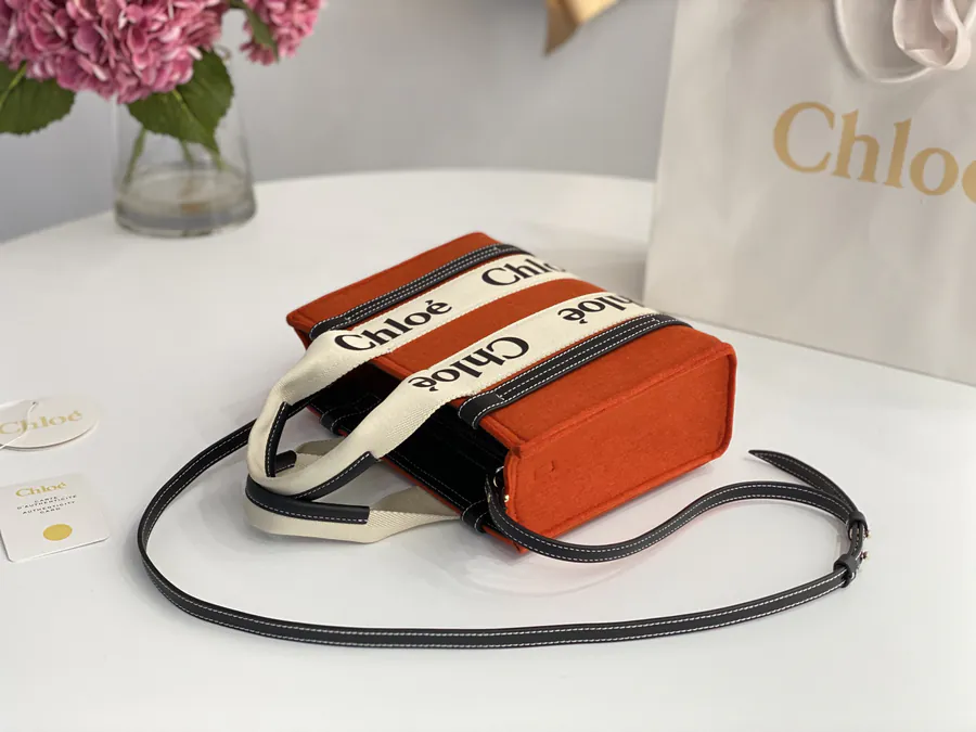 Chloe Woody Tote Small Size with Long Strap