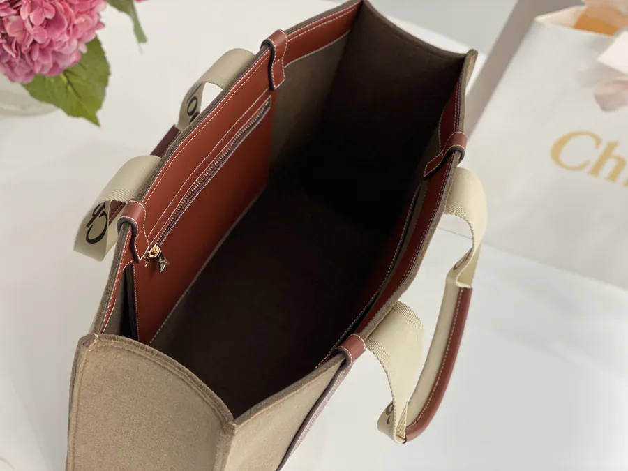 CHLOE Woody Tote in Coffee Brown