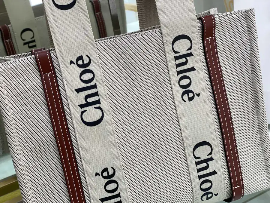 Chloe Woody Tote Bag Medium Brown