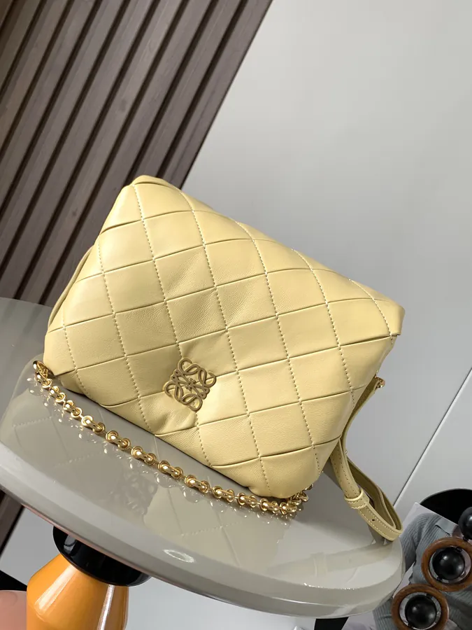 Puffer Goya Handbag in Grained Nappa Leather