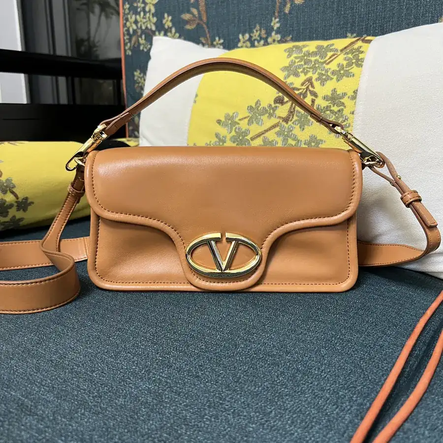 VLOGO 1960 Medium Leather Bag with Signature Metal Elements