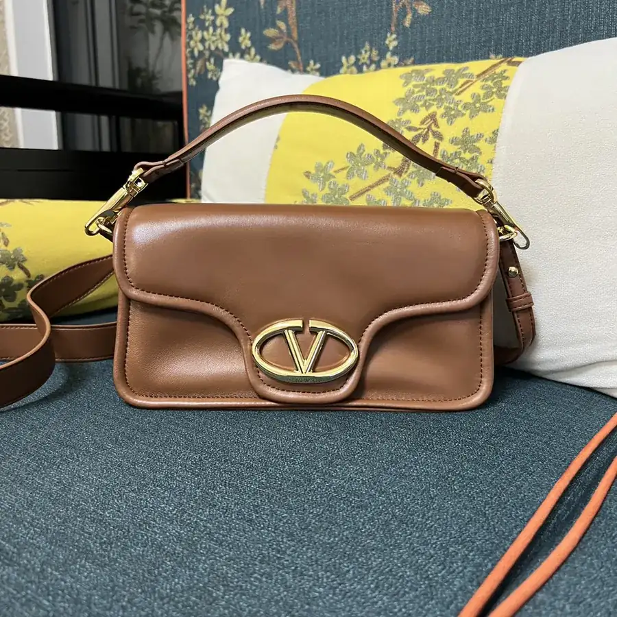 VLOGO 1960 Medium Leather Bag with Signature Metal Elements