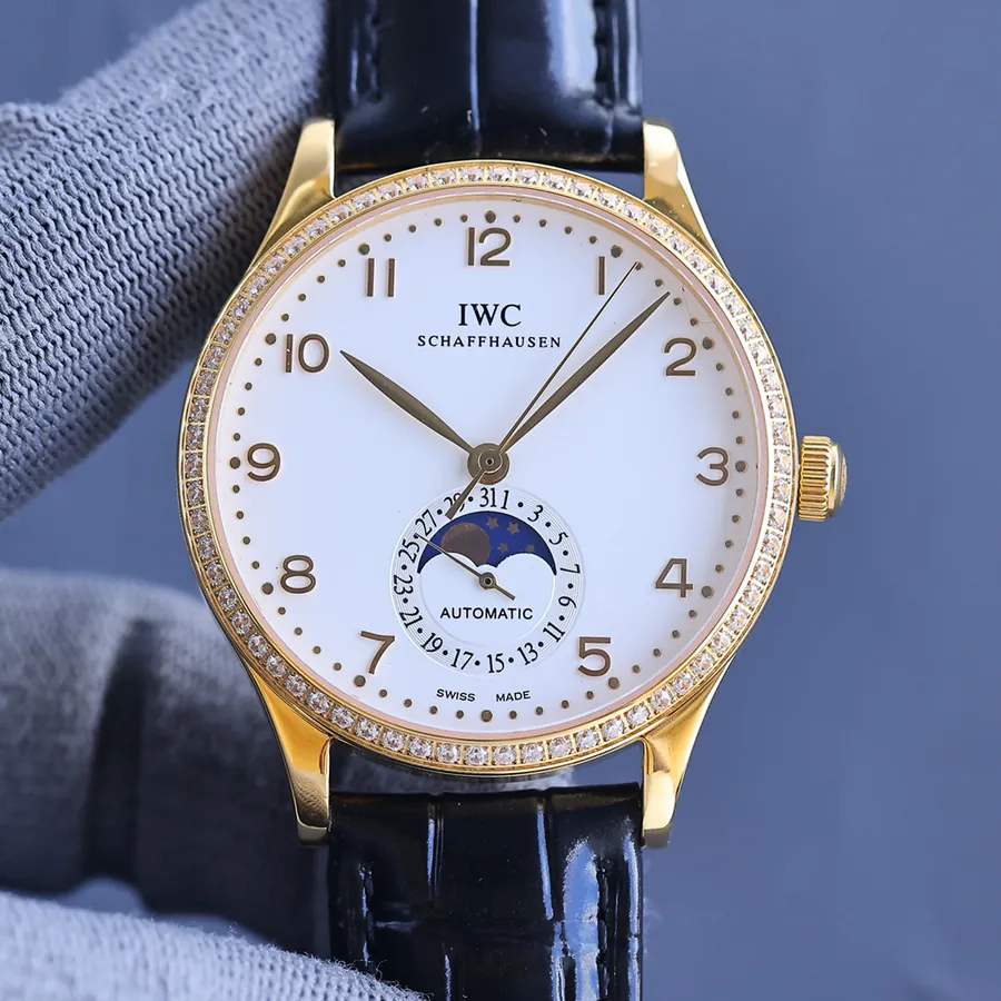 U 1150 White Gold Men's Watch Moonphase Series, Classic Elegance