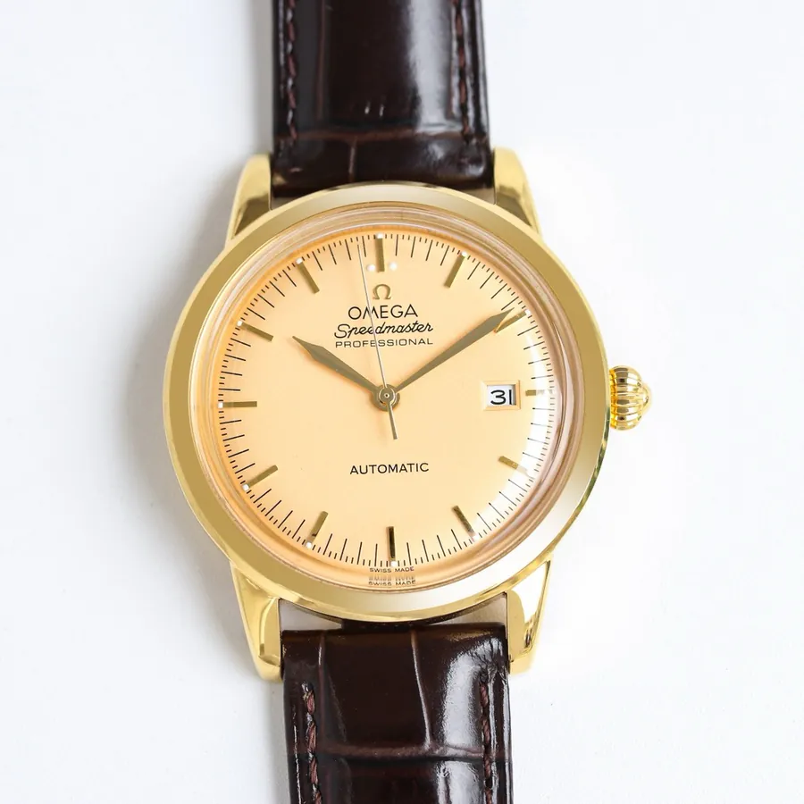 White Case 1100 Gold Case 1150 3D Pot Lid Glass Watch with Swarovski Crystal