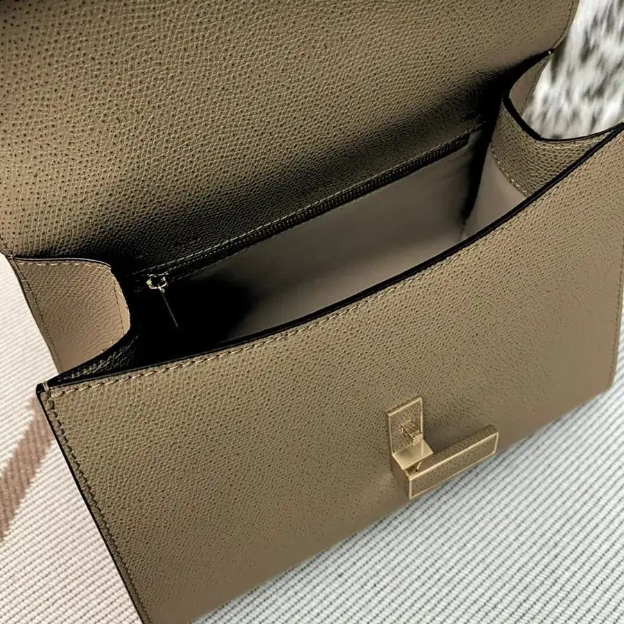 Kaki Valenza Side Handbag Classic Flip Cover Shoulder Bag