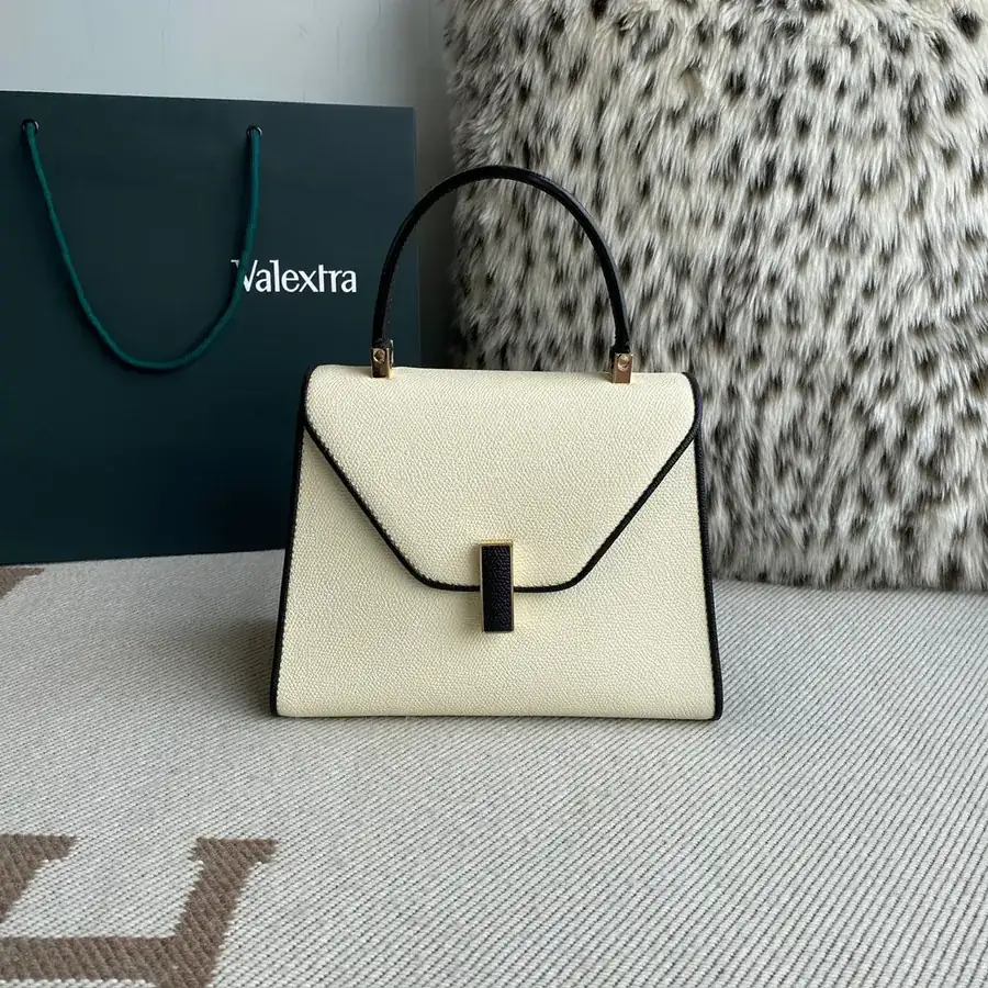 White and Black Valenza Side Handbag Mini