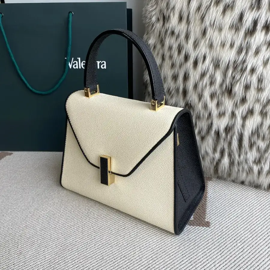 White and Black Valenza Side Handbag Mini
