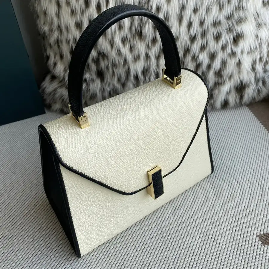 White and Black Valenza Side Handbag Mini