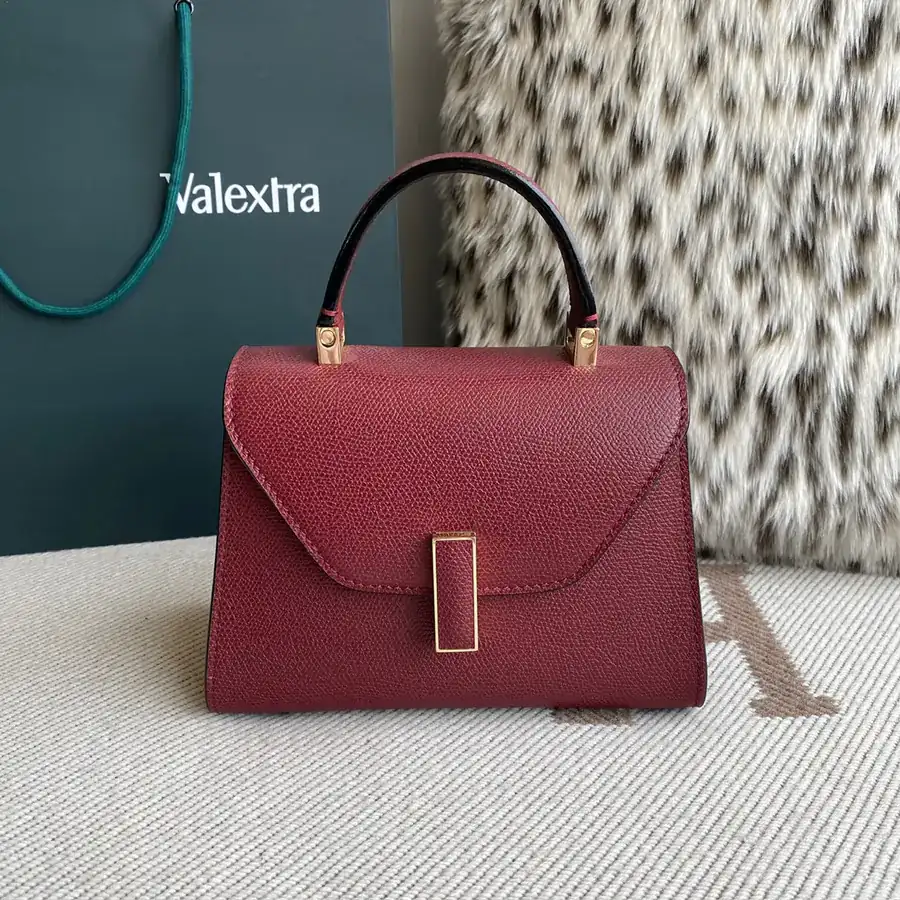 Valextra Wine Red Lside Handbag
