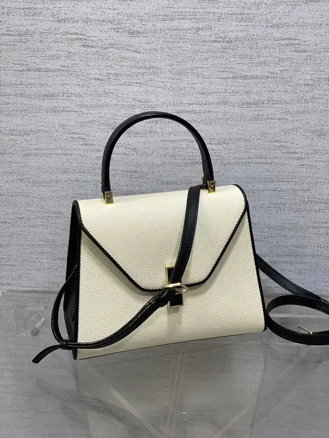 Valextra Small Size Black and White Patchwork Wallet