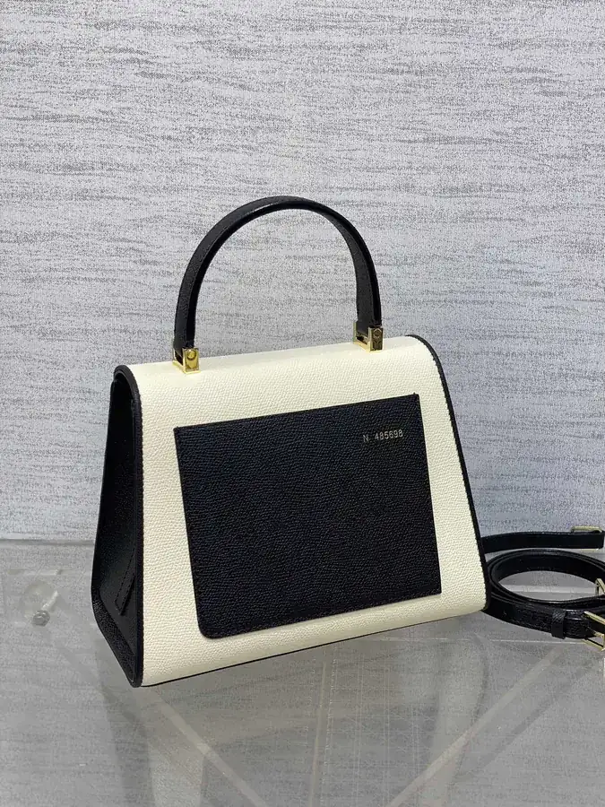 Valextra Small Size Black and White Patchwork Wallet