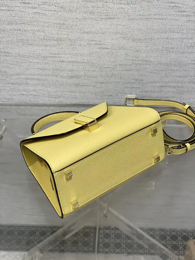 Valextra Mini Pale Yellow Wallet