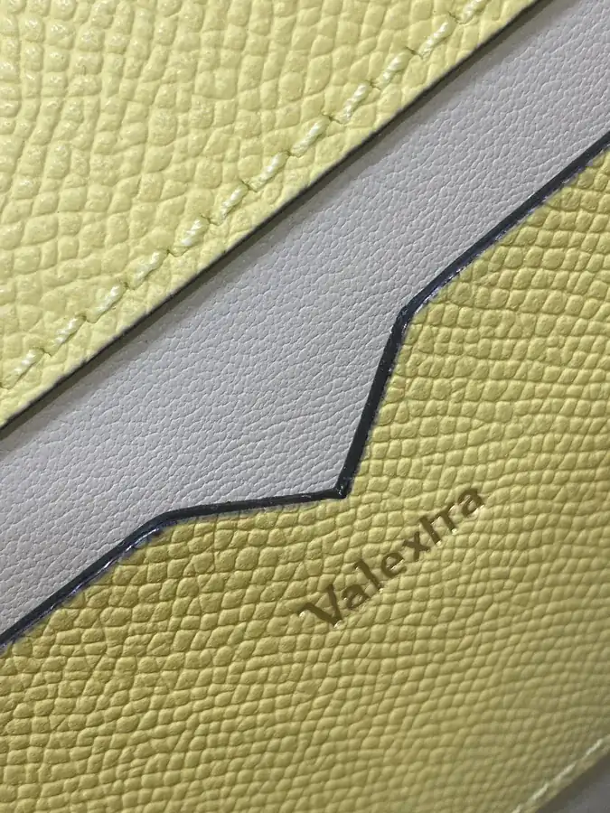 Valextra Mini Pale Yellow Wallet