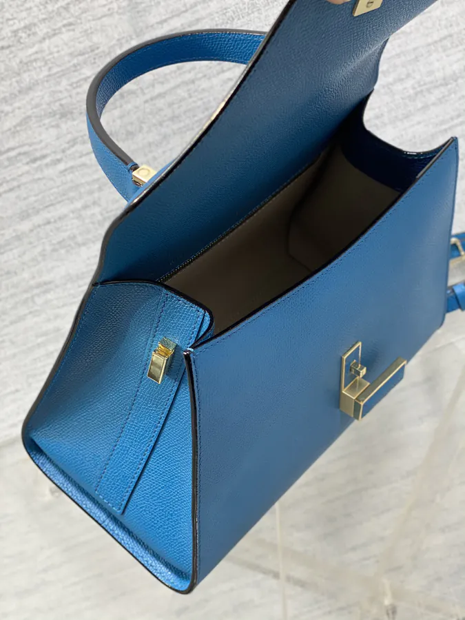 Valextra Lside Medium Size, Coarse Blue