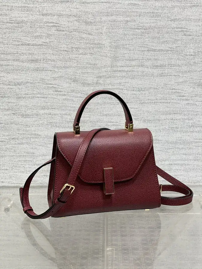 Valextra Mini Wine Red Bag