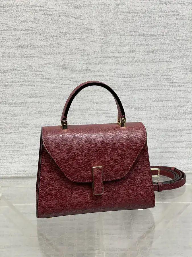 Valextra Mini Wine Red Bag