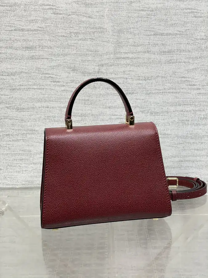 Valextra Mini Wine Red Bag