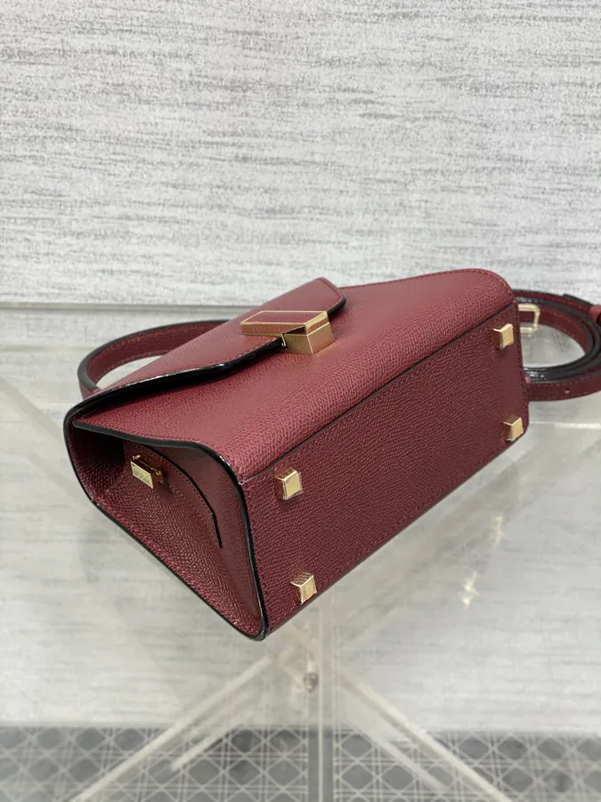 Valextra Mini Wine Red Bag