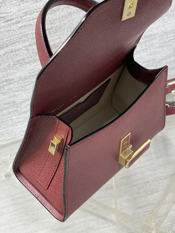 Valextra Mini Wine Red Bag