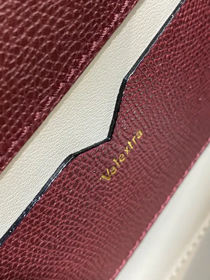 Valextra Mini Wine Red Bag