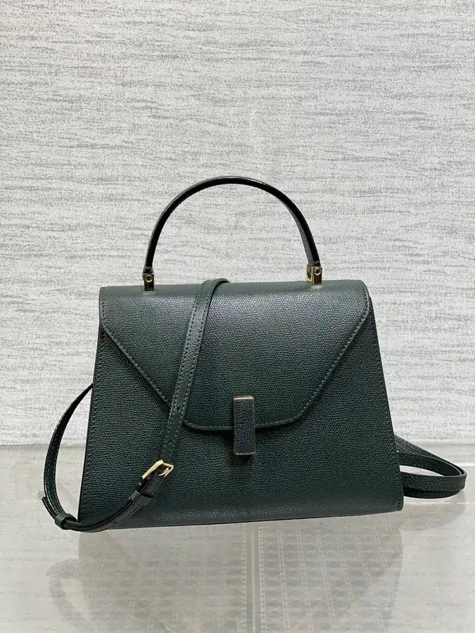 Valextra Lside Medium Size, Green, Classic Design
