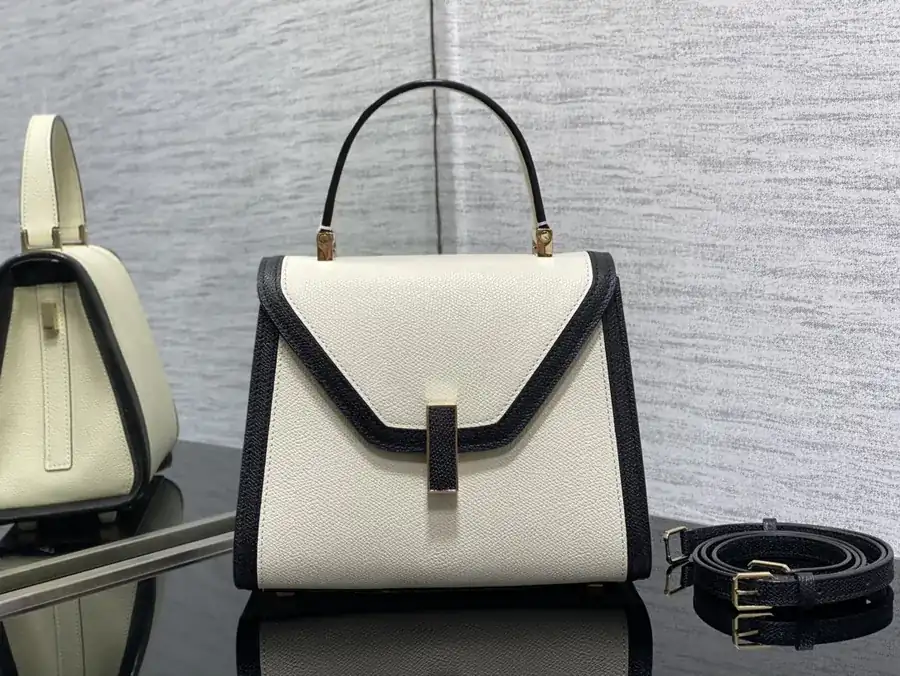 Valextra Mini Black and White Bucket Bag