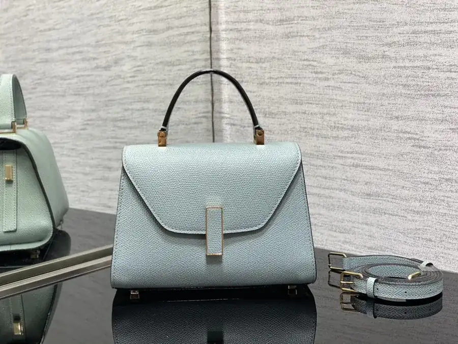 Valextra Mini Bag in Misted Blue