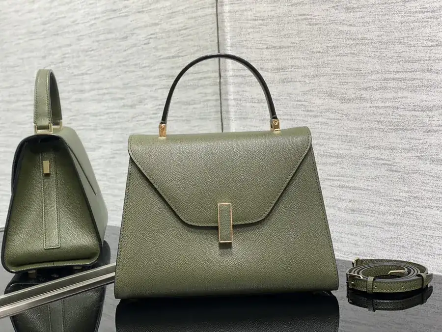 Valextra Midsize Military Green Tote