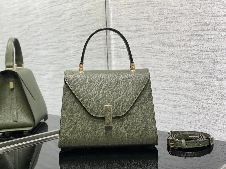 Valextra Small Size Navy Green Tote