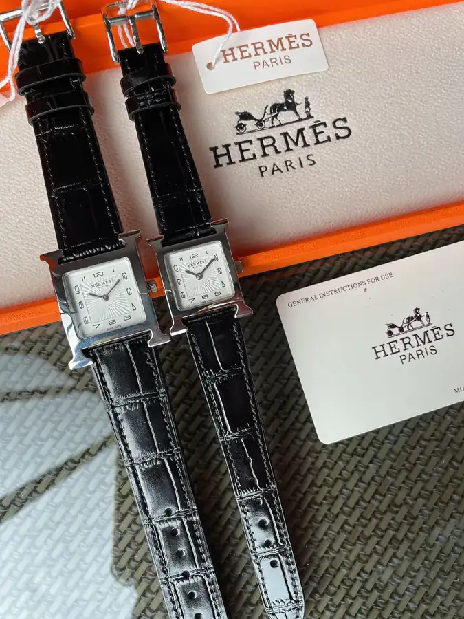 Hermes Heure H Series Watch with Grained Calfskin Strap