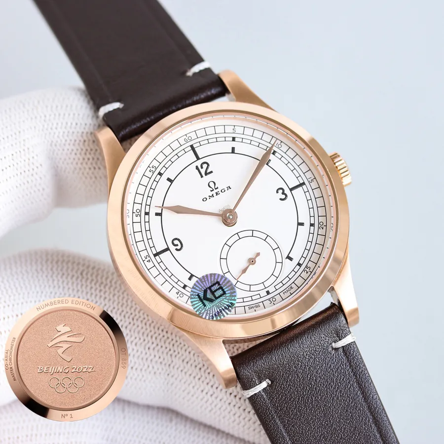Rose Gold White Case: Special Edition Triple Subdial Mechanical Watch