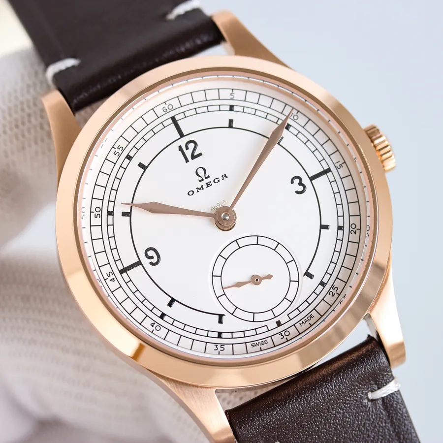 Rose Gold White Case: Special Edition Triple Subdial Mechanical Watch