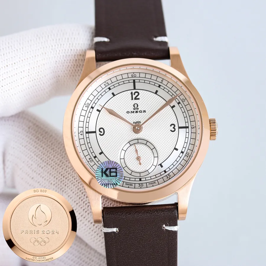 Rose Gold White Case: Special Edition Triple Subdial Mechanical Watch