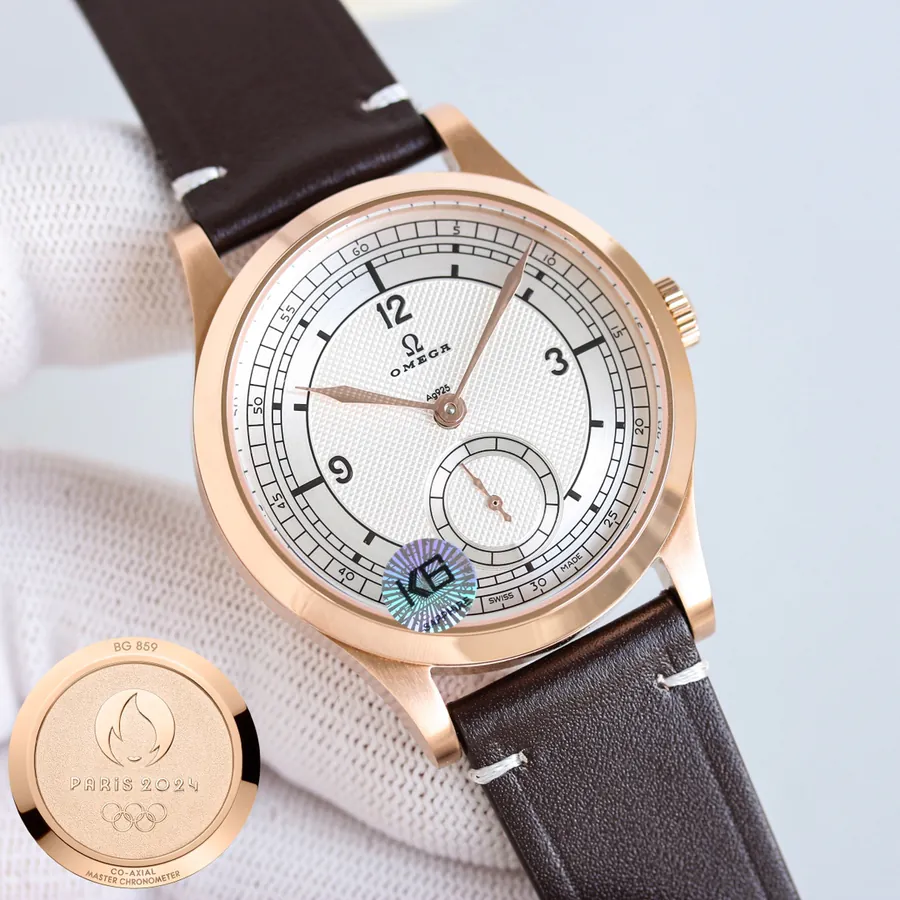 Rose Gold White Case: Special Edition Triple Subdial Mechanical Watch