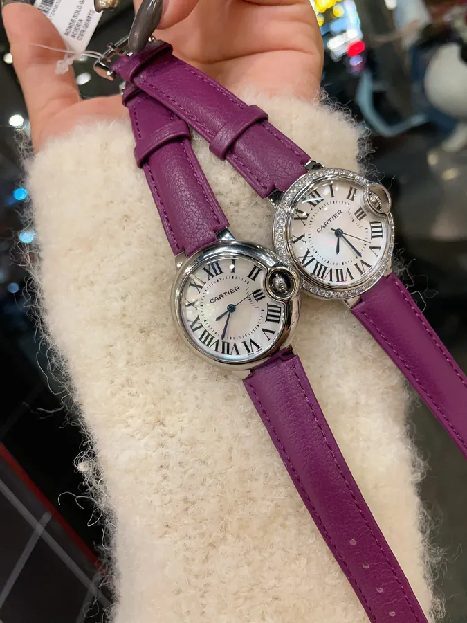 Cartier Blue Balloon, 33mm Quartz Watch with Grained Calfskin Strap
