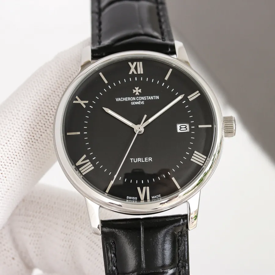 Vacheron Constantin Super Thin Watch, 316L Stainless Steel Case, Grained Calfskin Strap