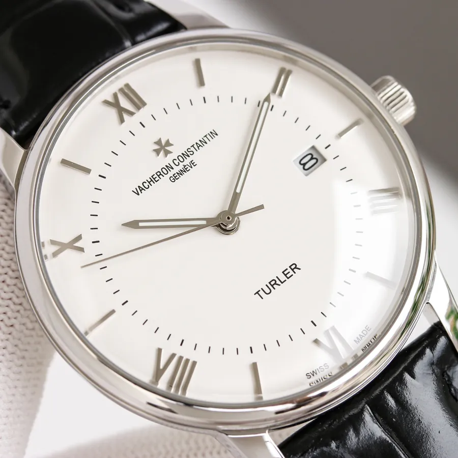 Vacheron Constantin Super Thin Watch, 316L Stainless Steel Case, Grained Calfskin Strap