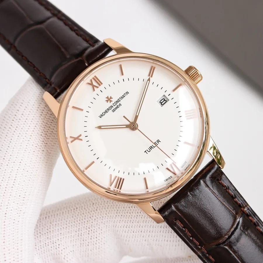 Vacheron Constantin Ultra Thin Watch, 316L Stainless Steel Case, Grained Calfskin Strap