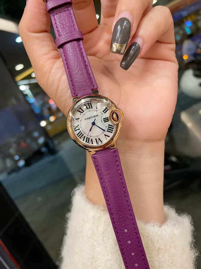 Cartier Blue Balloon Watch with Grained Calfskin Strap