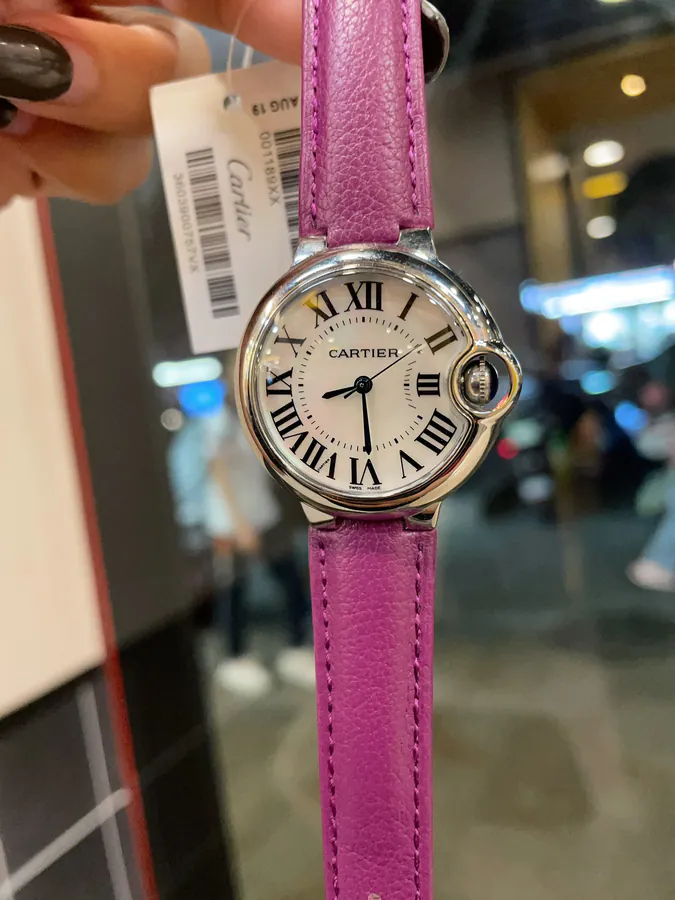Cartier Blue Balloon Watch with Grained Calfskin Strap