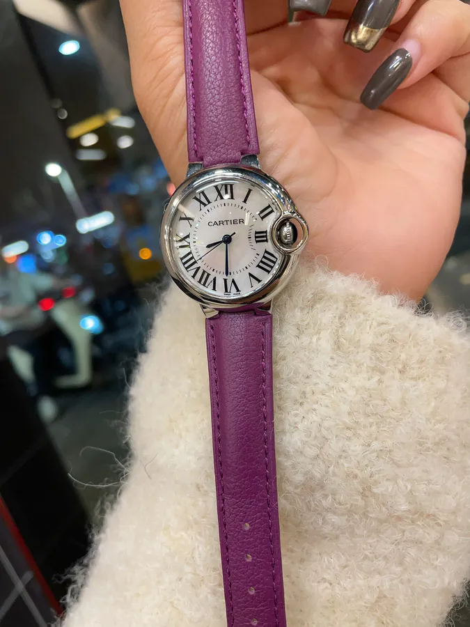 Cartier Blue Balloon Watch with Grained Calfskin Strap