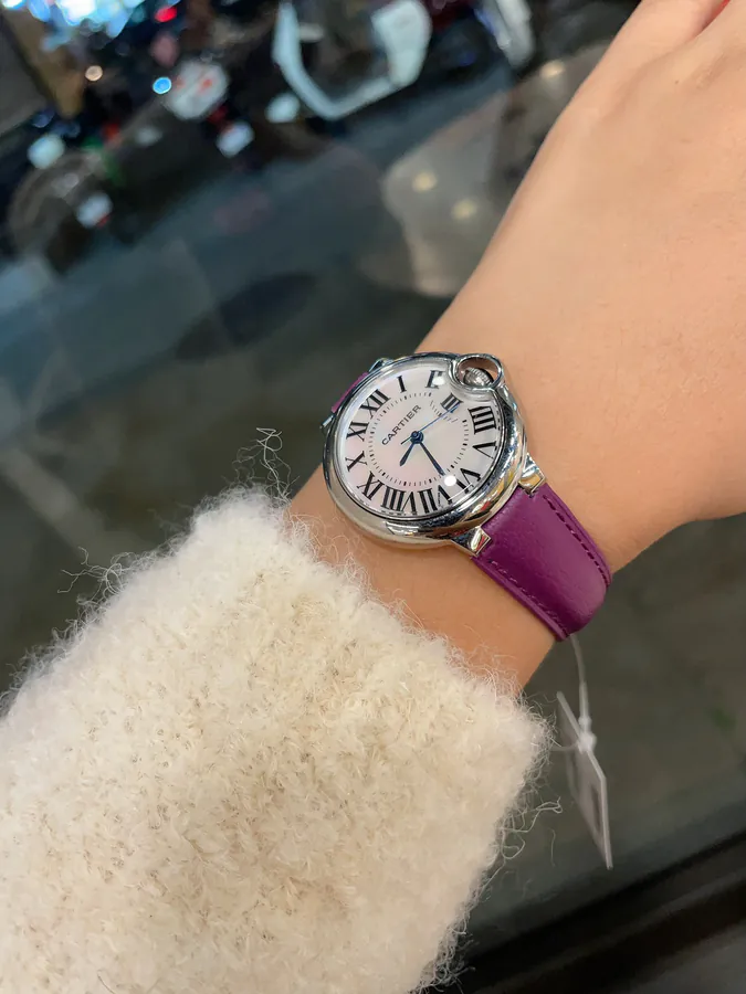 Cartier Blue Balloon Watch with Grained Calfskin Strap