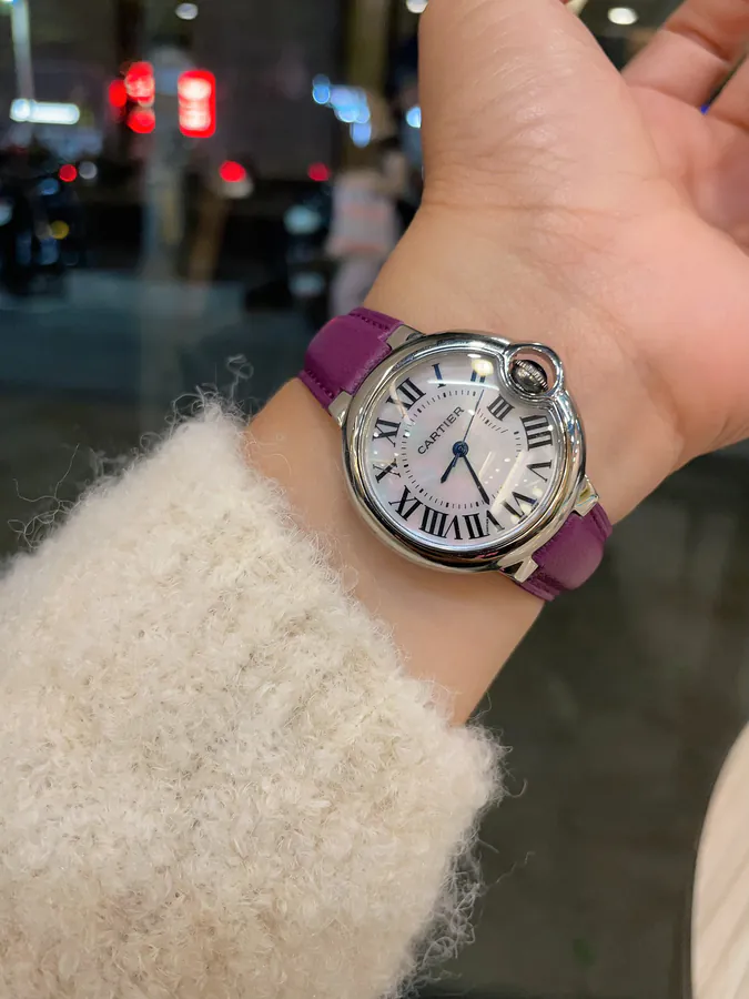Cartier Blue Balloon Watch with Grained Calfskin Strap